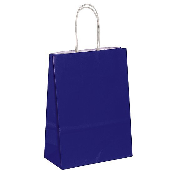 Papiertasche uni 22x18+8cm dkl.blau