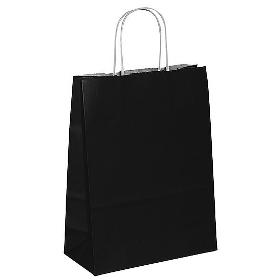 Papiertasche uni 22x18+8cm schwarz