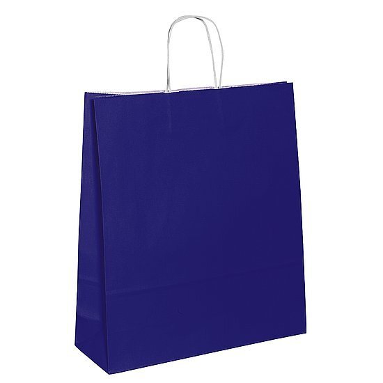 Papiertasche uni 41x32+12cm dkl.blau