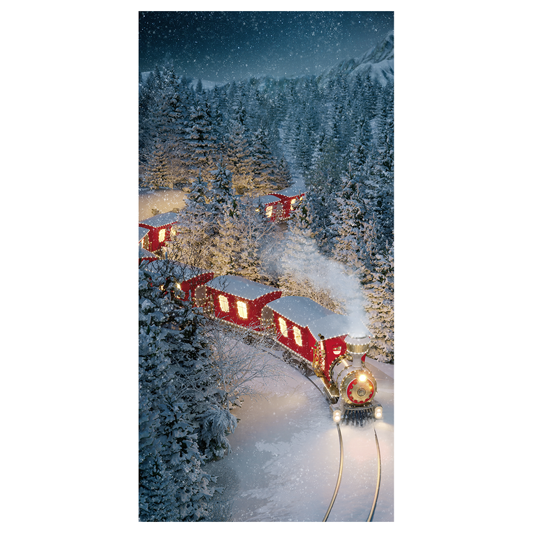 "Fabric banner ""Christmas train"" 100 x 200 cm"