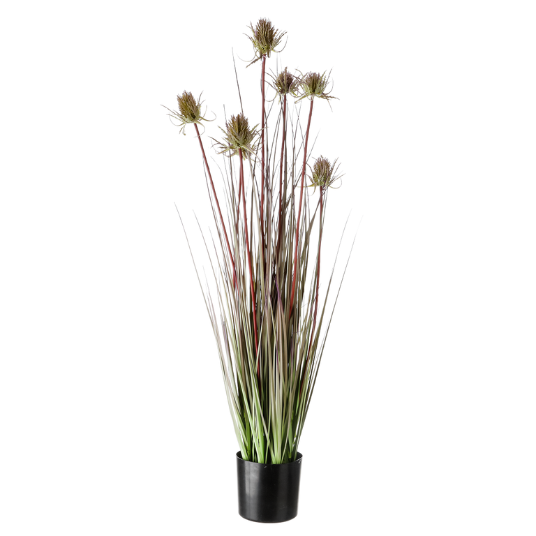 "Artificial Thistle Grass with 7 Flowers 90 cm High, 21 cm Ø"