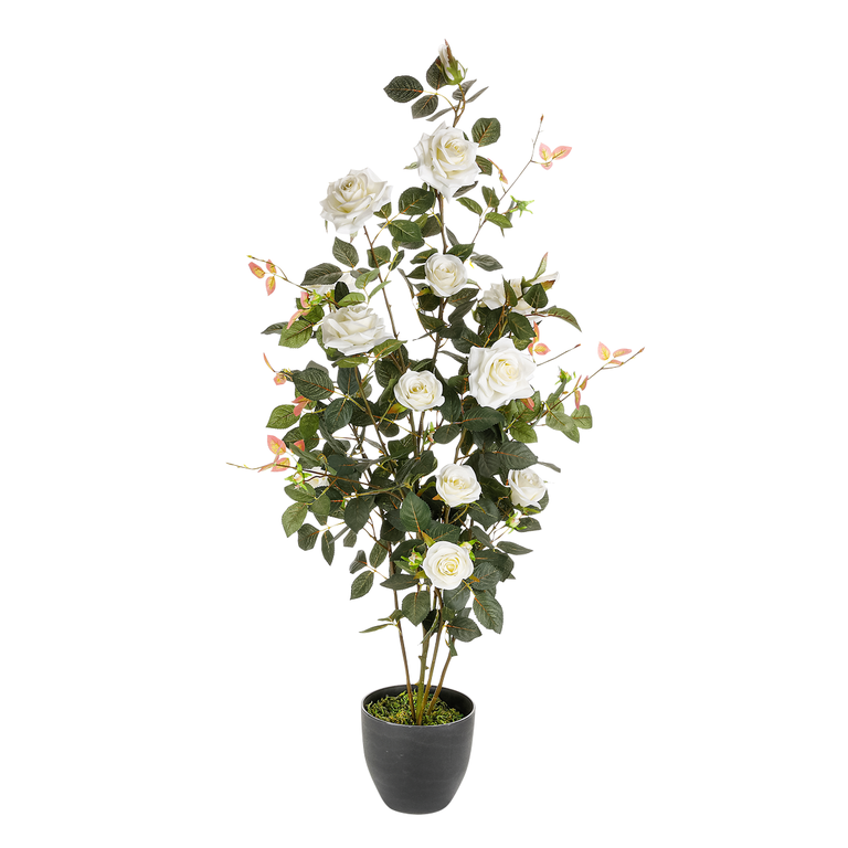 "Artificial Rose Plant in Pot 115 cm white"