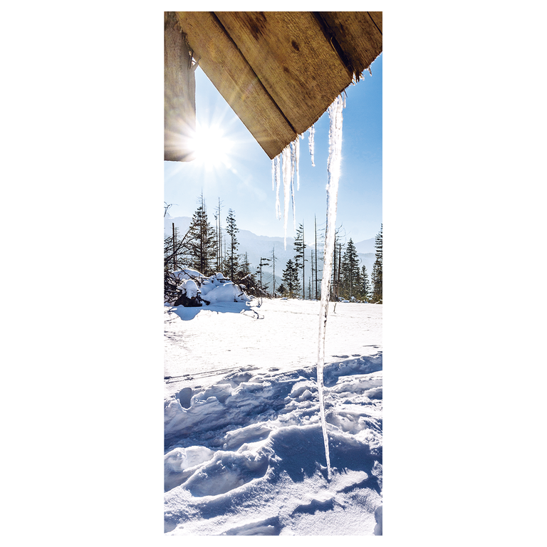 "Sunlit icicles"" fabric banner 75 x 180 cm"