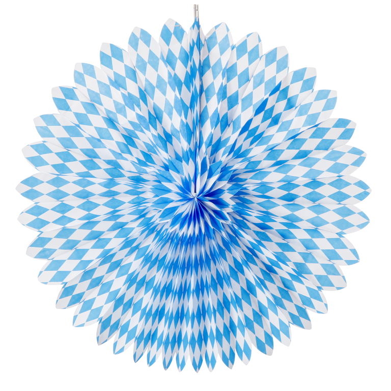 "Paper rosette 75 cm Ø blue white"