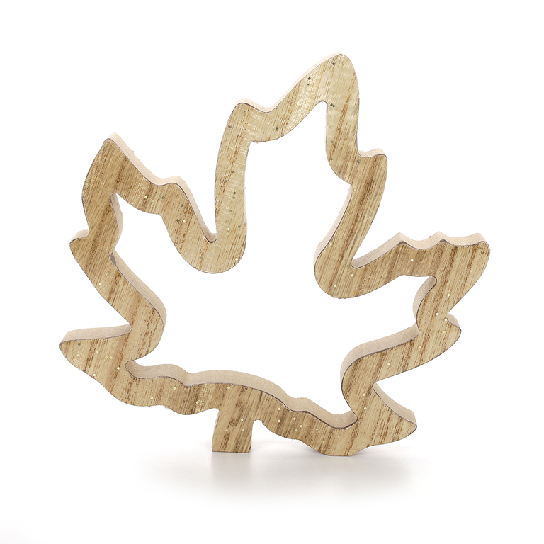 "Wooden deco maple leaves silhouettes 17 x 16,5 x 1,8 cm 2 pieces"