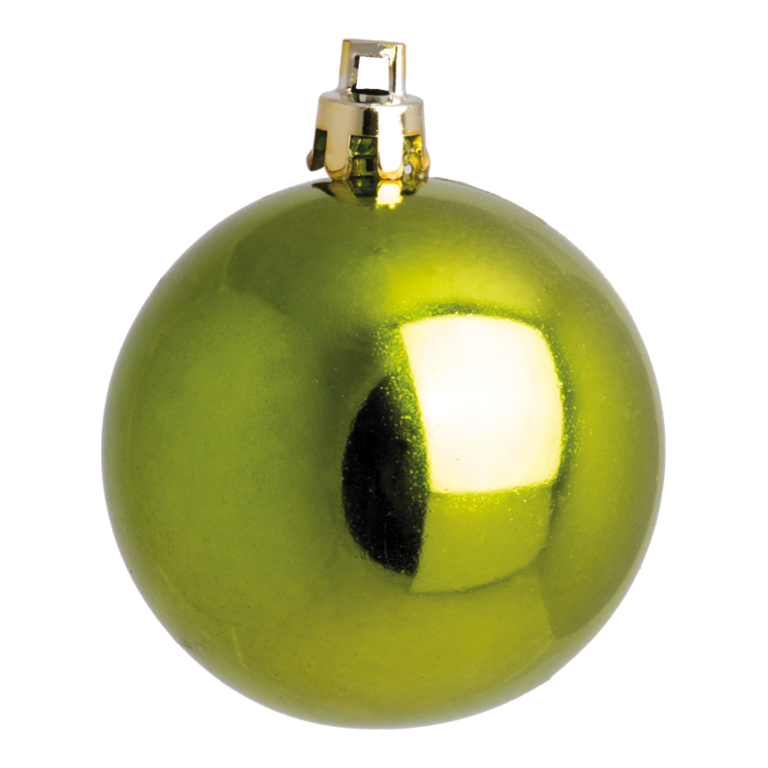 Christmas balls, light green shiny,