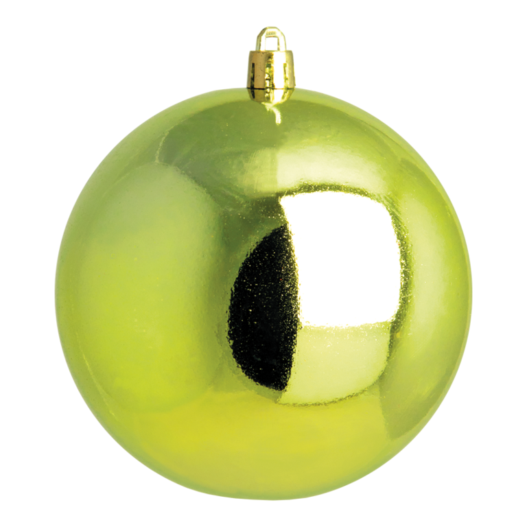 Christmas balls, light green shiny,