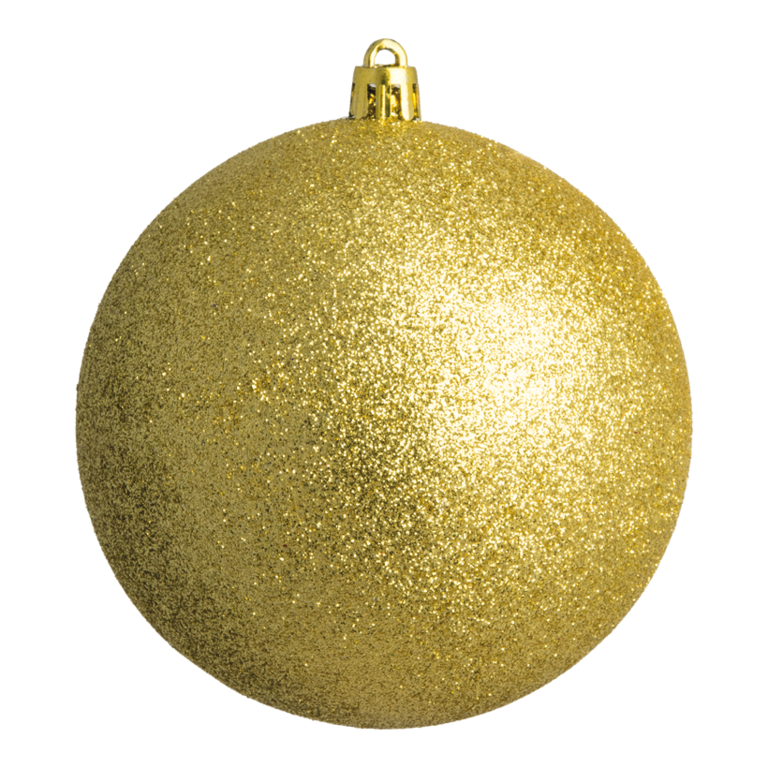 Christmas ball, gold glitter,