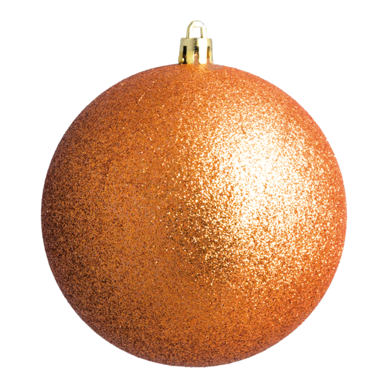 Christmas balls, copper glitter,