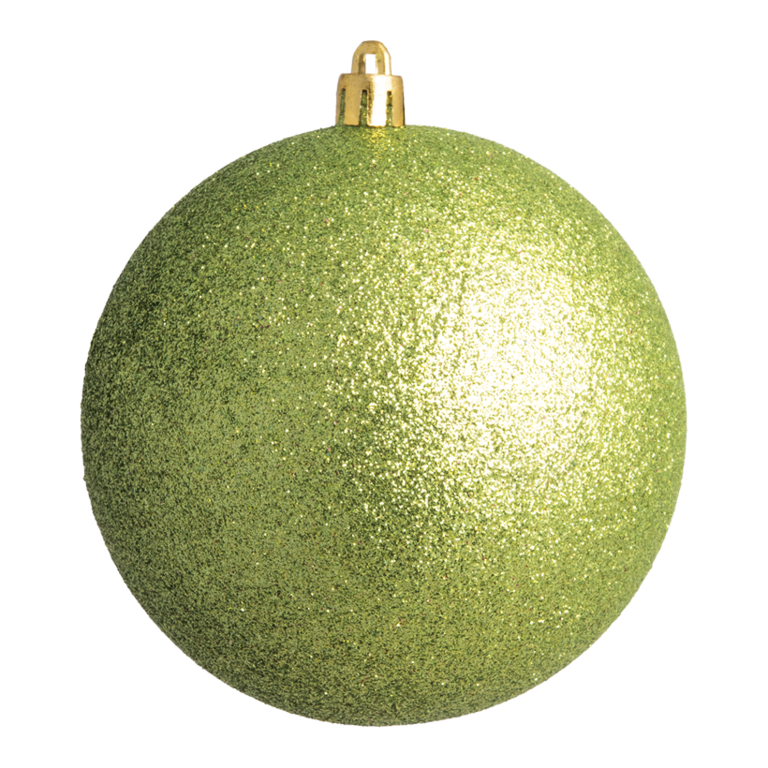 Christmas balls, light green glitter,