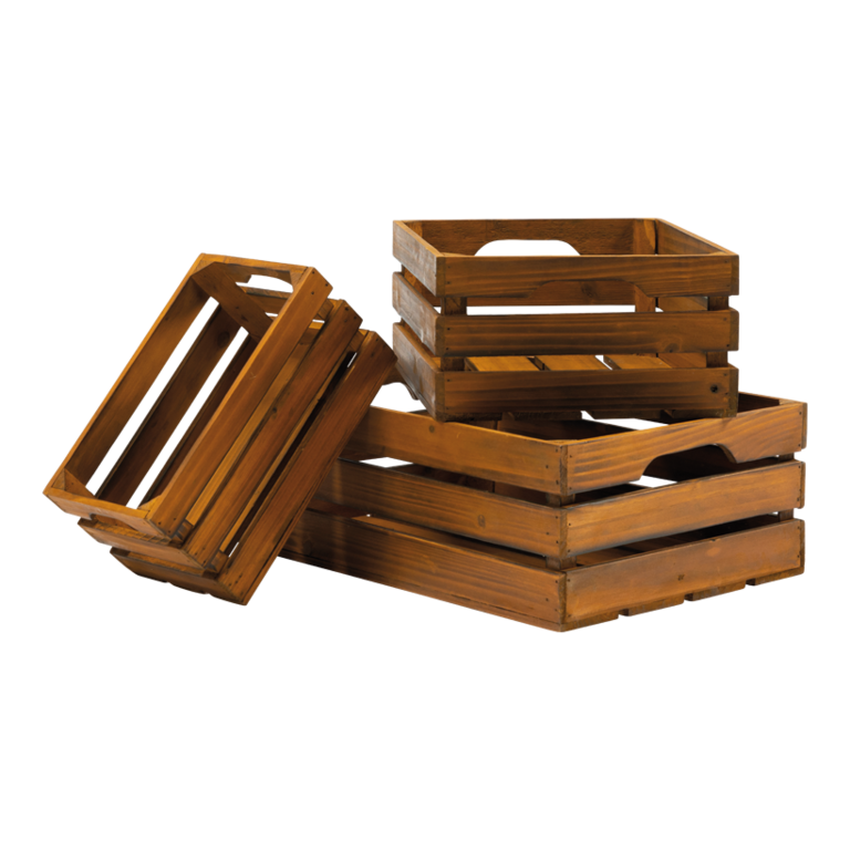 Wooden boxes in set,