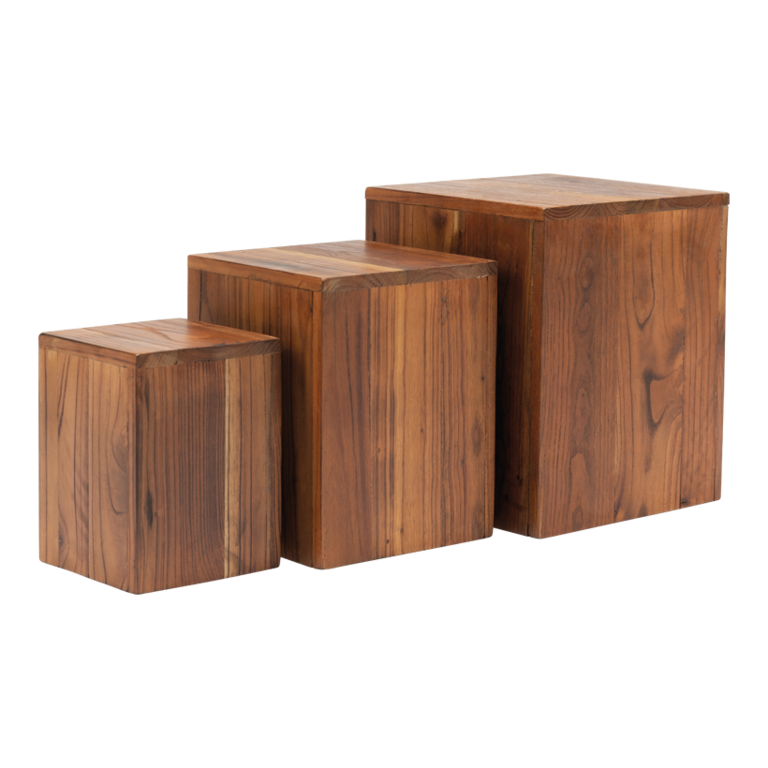 Wooden pedestals in set,