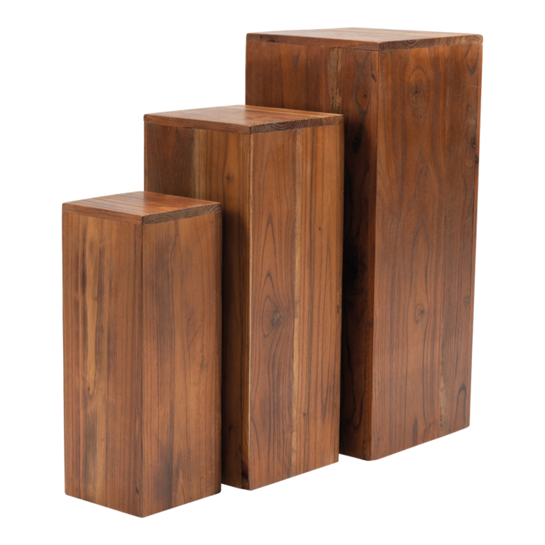 Wooden pedestals in set,