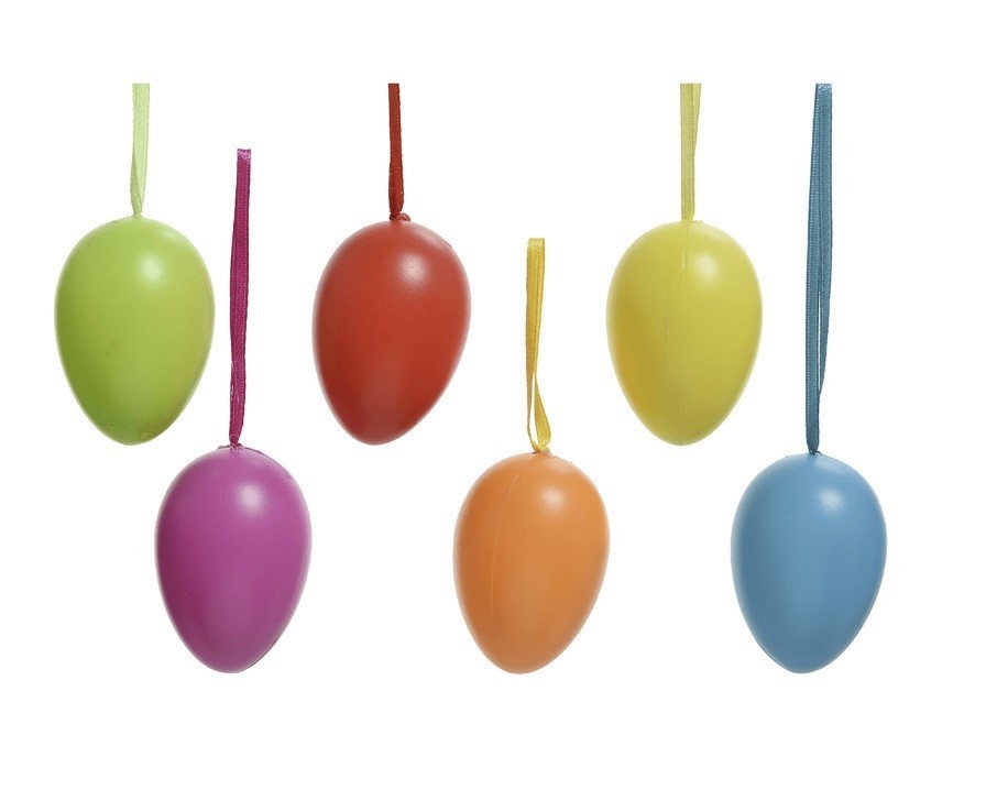 "Colourful easter eggs to hang up 6 pieces"