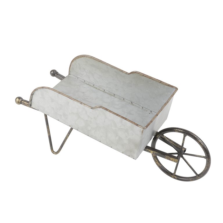 "Decorative 36 cm metal wheelbarrow"