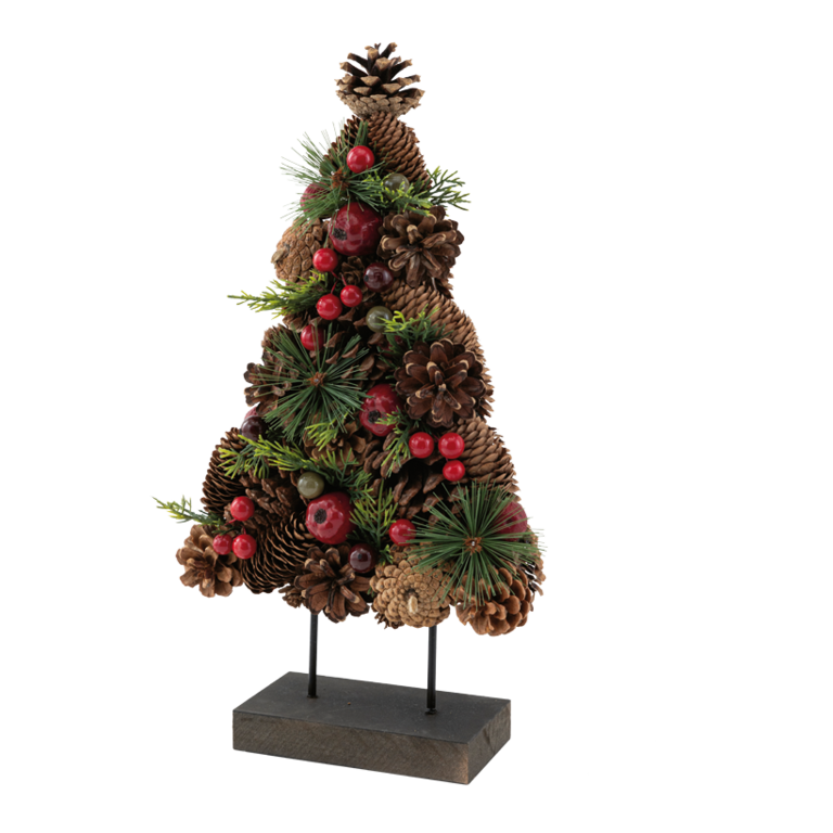 Fir tree with wooden base