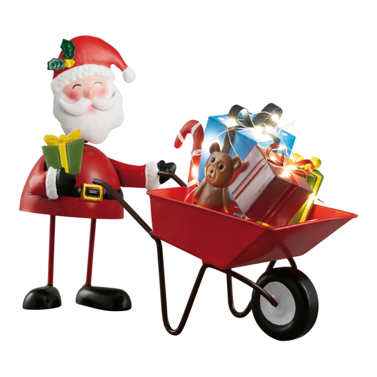 Santa Claus with wheelbarrow