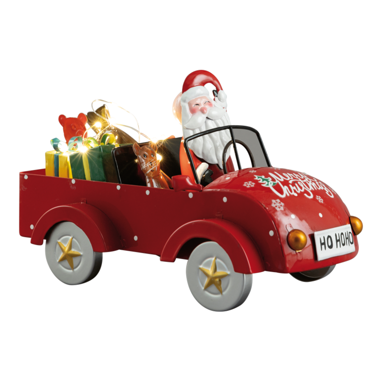 Santa Claus in cabriolet