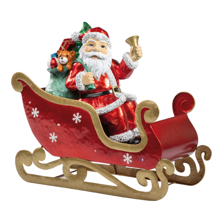 Sleigh with Santa Claus and decorations