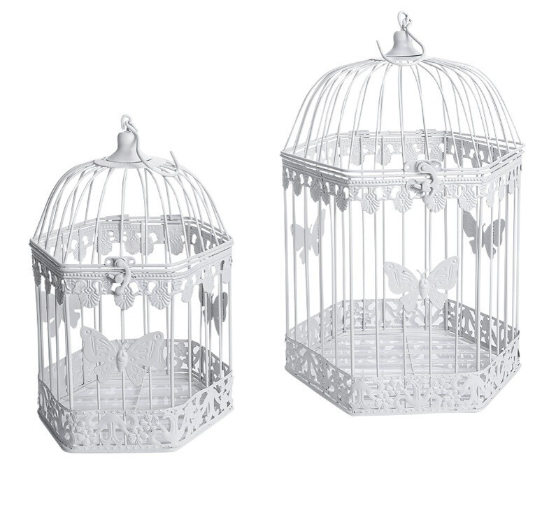 "Bird cage set 2 pcs. white"