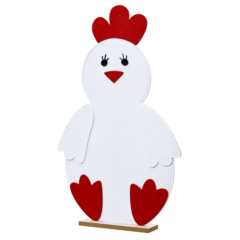 "Felt chicken stand 60 cm, white"