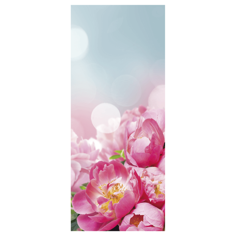 "Flame retardant fabric banner peonies"